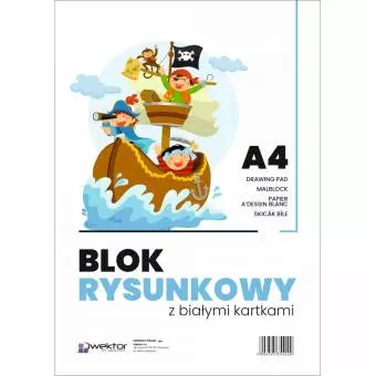 Blok Rysunkowy WEKTOR A4 Biały, 20 kartek