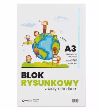 Blok Rysunkowy WEKTOR A3 Biały, 20 kartek