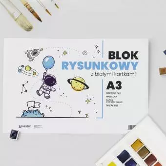 Blok Rysunkowy WEKTOR A3 Biały, 20 kartek