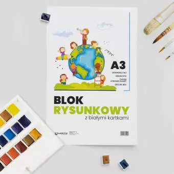 Blok Rysunkowy WEKTOR A3 Biały, 20 kartek