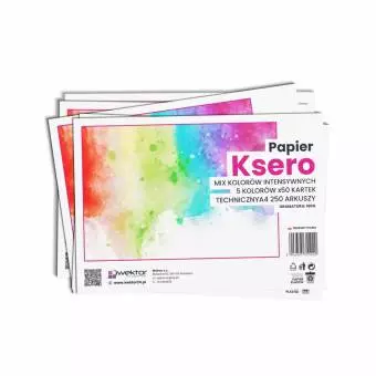 Papier ksero techniczny Wektor A4 250 arkuszy, 5 kolorów intensywnych 160g