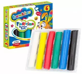 Plastelina BAMBINO 6 kolorów, okrągła