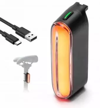 Lampka tylna Rockbros magnetyczna, IPX6, czujnik hamowania, 400mAh, 36h