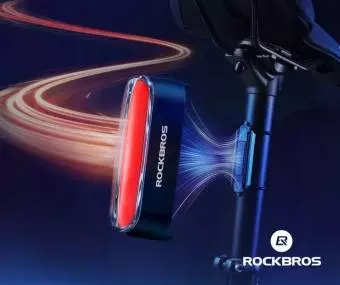 Lampka tylna Rockbros magnetyczna, IPX6, czujnik hamowania, 400mAh, 36h
