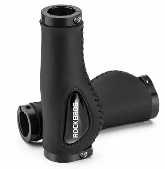 Chwyty Rowerowe Skórzane Rockbros ergonomiczne, czarne
