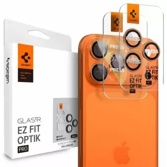 Osłona Aparatu Spigen Optik Pro Glas.tr ”ez Fit” 2-pack do Iphone 14, 15, 16, 17 Pro / Max Orange