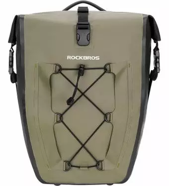 Sakwa rowerowa na bagażnik ROCKBROS 25L-32L ciemnozielona