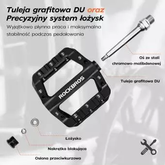 Pedały Rowerowe Platformowe Nylon Rockbros 2017-12CBL Niebieskie