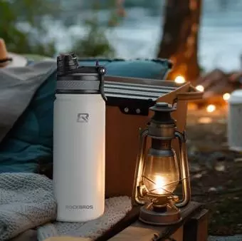 Bidon termiczny ze stali nierdzewnej Rockbros biały 650ml