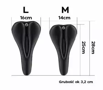 Żelowy pokrowiec na siodełko rowerowe Rockbros LF047-B z silikonu rozmiar L - czarny