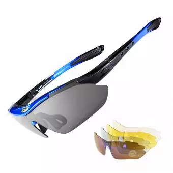 Okulary rowerowe Rockbros polaryzujące czarno niebieskie