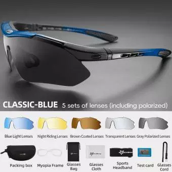 Okulary rowerowe Rockbros polaryzujące czarno niebieskie