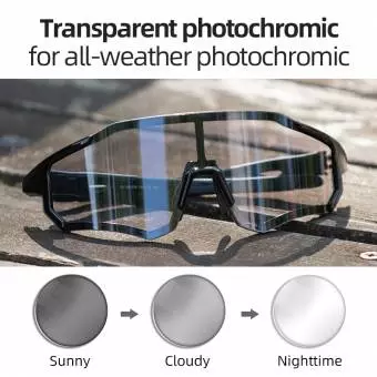 Okulary rowerowe Rockbros Fotochromowe 30g UV400 czarne