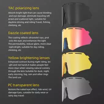 Okulary Rockbros Polaryzacyjne 4 Wymienne Soczewki Wiatroodporne UV400 białe