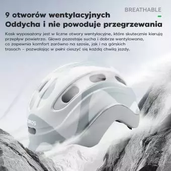 Kask Rowerowy Rockbros dla dzieci z uchwytem na światło szary 54–58 cm