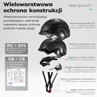 Kask Rowerowy Rockbros dla dzieci z uchwytem na światło biały 54–58 cm