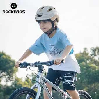 Kask Rowerowy Rockbros dla dzieci z uchwytem na światło biały 54–58 cm