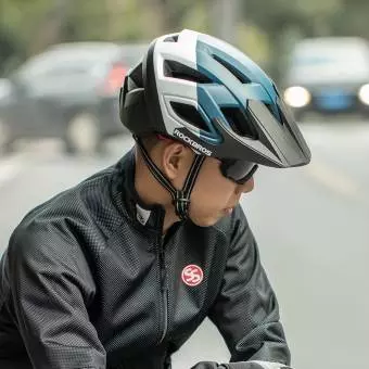 Kask rowerowy Rockbros MTB cross city czarno-nieb-biały 58-62cm