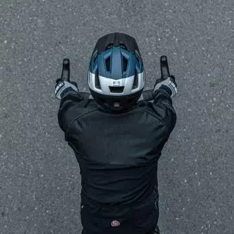 Kask rowerowy Rockbros MTB cross city czarno-nieb-biały 58-62cm