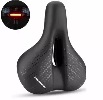 Siodełko rowerowe Rockbros 38218916002 MTB z lampką - czarne