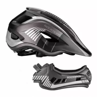 Kask rowerowy Rockbros z odpinaną szczęką dla dzieci rozmiar S szary 48-52cm
