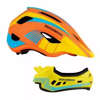 Kask rowerowy Rockbros z odpinaną szczęką dla dzieci rozmiar S pomarańczowy 48-52cm