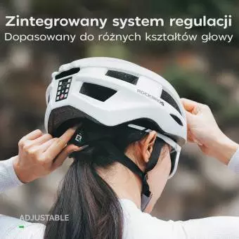 Kask rowerowy Rockbros z zamontowaną lampką uniwersalny 55-60cm szary