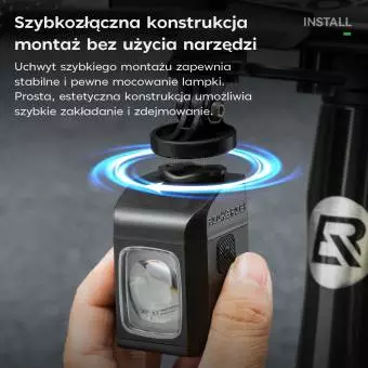 Przednia Lampa Rowerowa Rockbros z Pilotem 1600LM-M8 biała