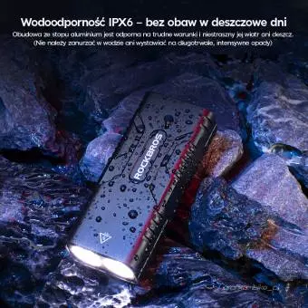 Lampka rowerowa Rockbros z właściwością powerbanka + kabel USB-C