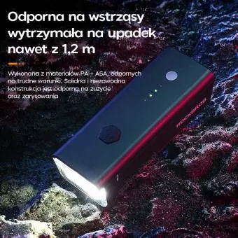 Lampka rowerowa Rockbros + kabel USB - USB-C, czarna