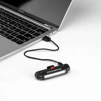 Tylna lampka rowerowa Rockbros + kabel micro USB - USB-A