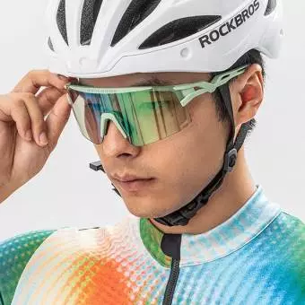 Okulary rowerowe Rockbros fotochromowe z ochroną UV i wkładką korekcyjną 14110023001 Zielone