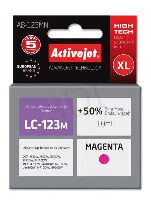 Tusz Activejet AB-123MN (Brother LC123M/121M) supreme XL 10ml magenta