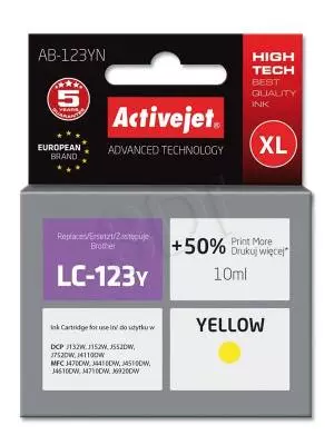 Tusz Activejet AB-123YN (Brother LC123Y/121Y) supreme XL 10ml yellow