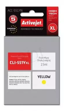 Tusz Activejet ACC-551YN (Canon CLI-551Y) supreme XL 15ml yellow Chip