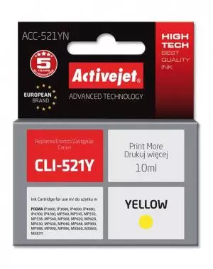 Tusz Activejet ACC-521YN (Canon CLI-521Y) supreme 10ml yellow Chip