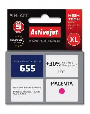 Tusz Activejet AH-655MR (HP 655 CZ111AE) premium XL 12ml magenta Chip