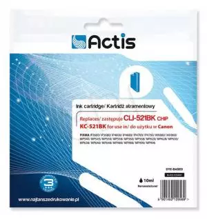 Tusz Actis KC-521BK (Canon  CLI-521BK) standard 10ml czarny Chip