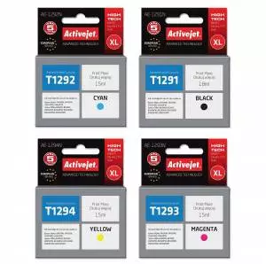 Zestaw Activejet do Epson T1291 - T1294 - 4 tusze CMYK XL