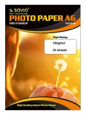 Papier fotograficzny SAVIO PA-01 A6 180/20 błysk