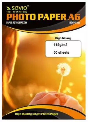 Papier fotograficzny SAVIO PA-02 A6 115/50 blysk