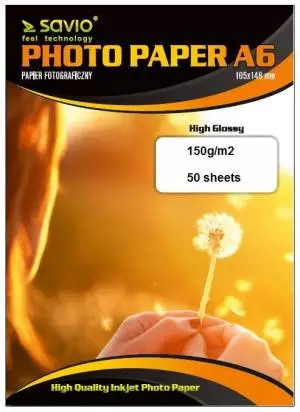 Papier fotograficzny SAVIO PA-03 A6 150/50 blysk