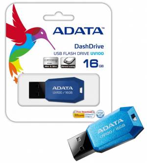 Pendrive Adata DashDrive UV100 16GB USB 2.0 niebieski- mini