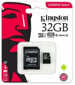 Karta Kingston microSD 32GB Canvas Select 80/10MB/s + adapter