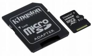 Karta Kingston microSD 128GB Class10 Canvas Select 80/10MB + adapter