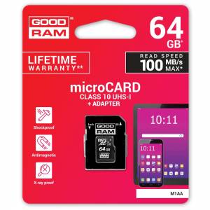 Karta GOODRAM microSD 64GB CL10 UHS I + adapter