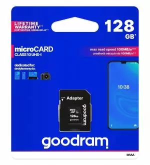 Karta GOODRAM microSD 128GB CL10 + adapter