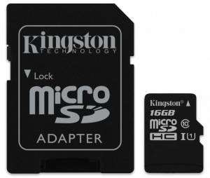 Karta Kingston microSD 16GB Class10 Canvas Select 80/10MB/s adapter