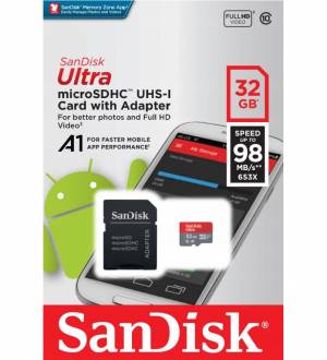 Karta SanDisk Ultra microSDHC 32GB 98MB/s A1 + Adapter SD