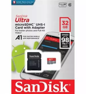 Karta SanDisk Ultra microSDHC 32GB 98MB/s A1 + Adapter SD